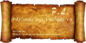 Pöstényi Lénárd névjegykártya